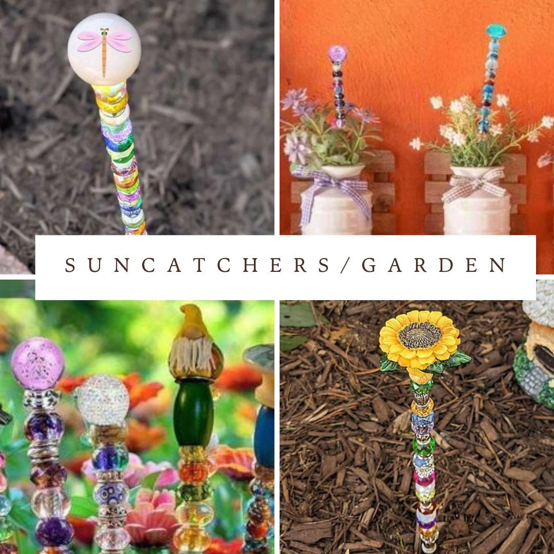 Suncatcher with Black Tourmaline, Sun Catcher Garden Stakes