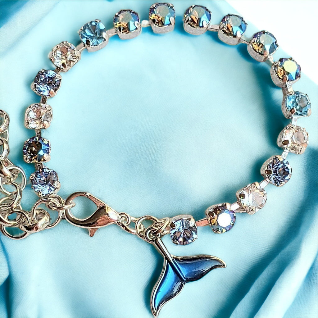 Whale/Dolphin Tail Faceted Crystal Bracelet