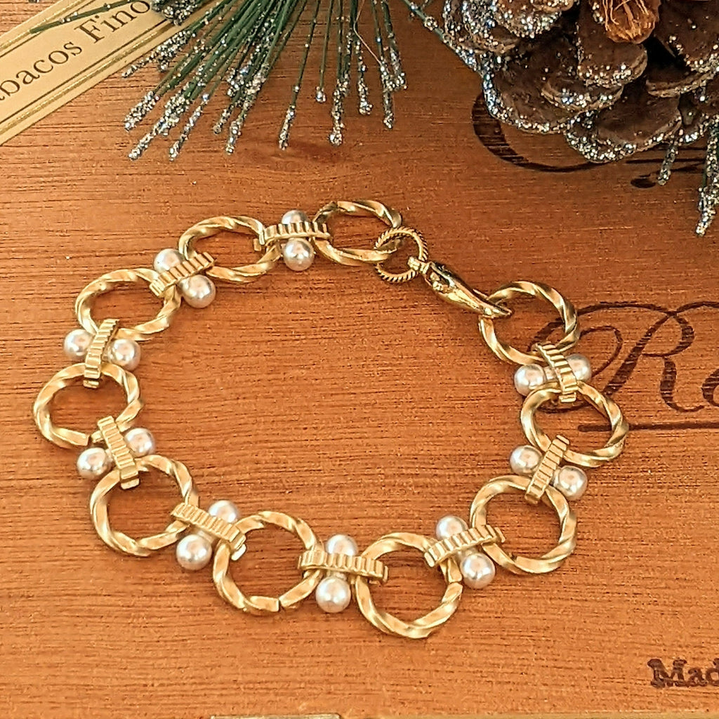 Chunky Two-Tone Chain Bracelet Gold w Silver Accents