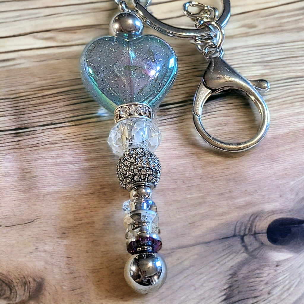 Heart Crystal Keychain/Purse Clip