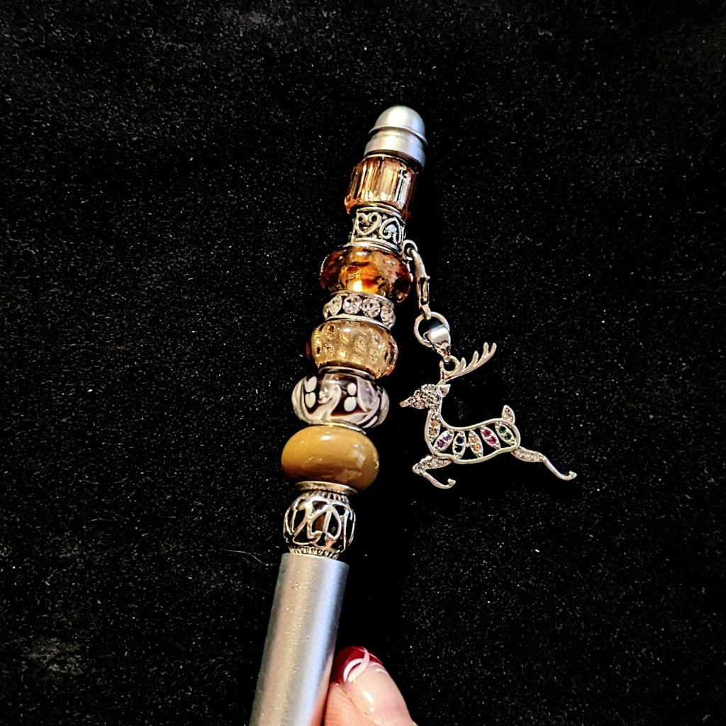 Charmed Gift Pen, Crystal Pen, Beaded Pen,Gift for her Reindeer