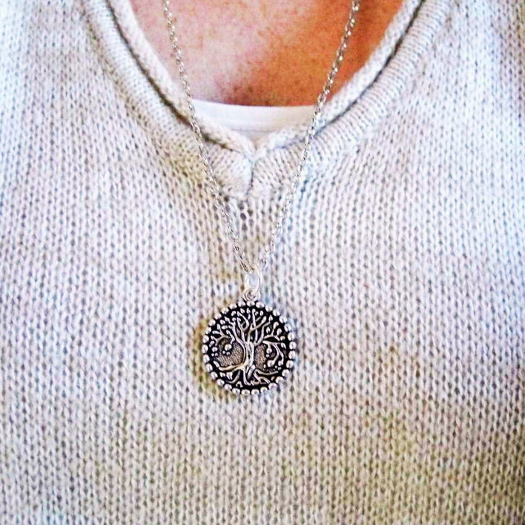 TREE OF LIFE medallion necklace, Approx 30 inch