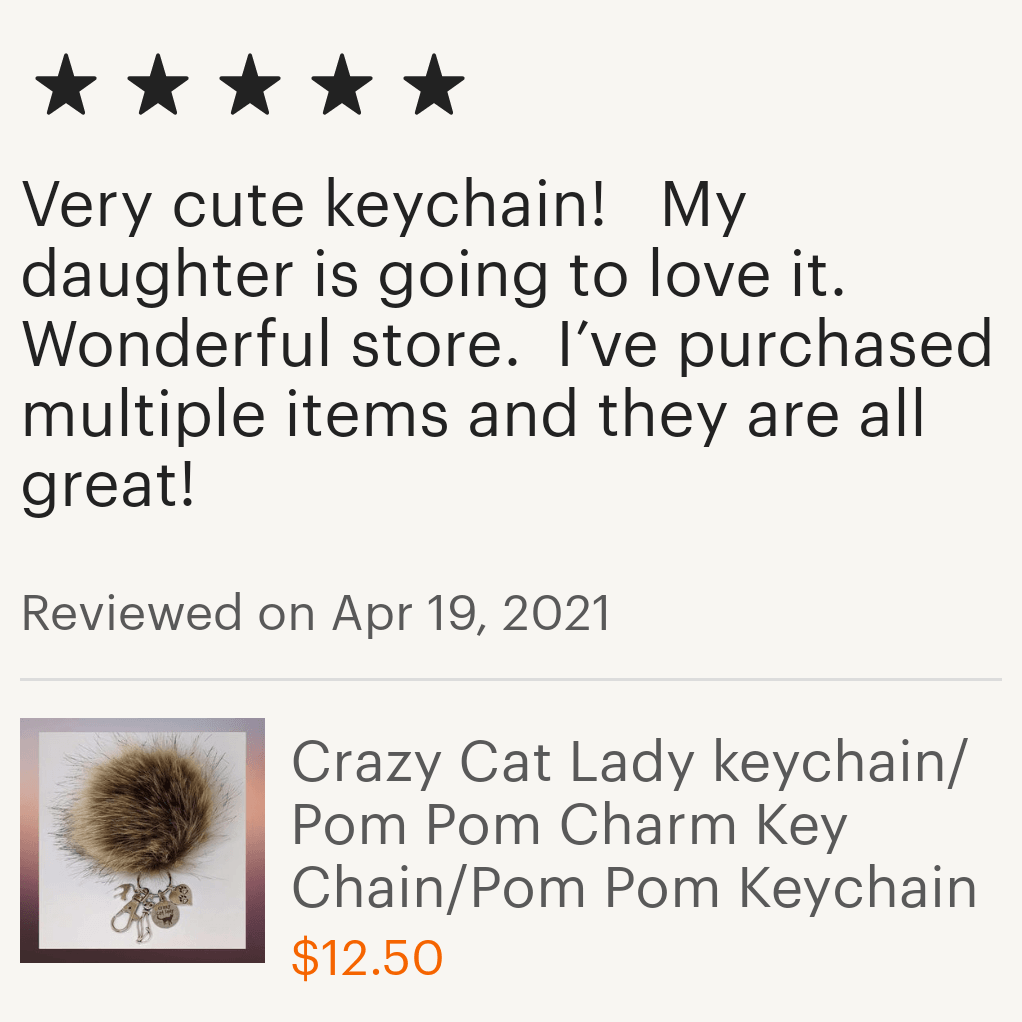Crazy Cat Lady keychain/Pom Pom Charm Key Chain/Pom Pom Keychain-Purse Charm/Journal Charm