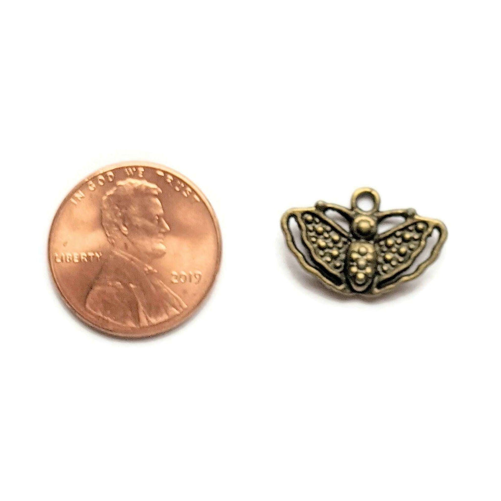 Antique Bronze Tiny Moth Charm
