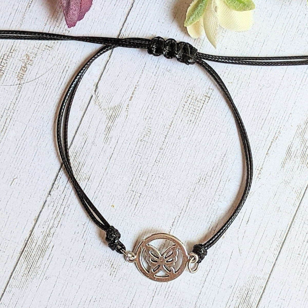 Butterfly Waxed Cord surfer Bracelet – Ladybugfeet Jewelry Designs