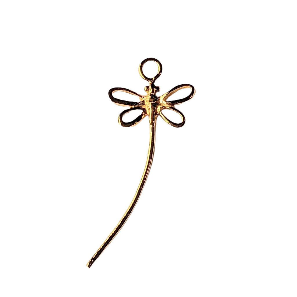 Gold Long Tail Dragonfly Charm