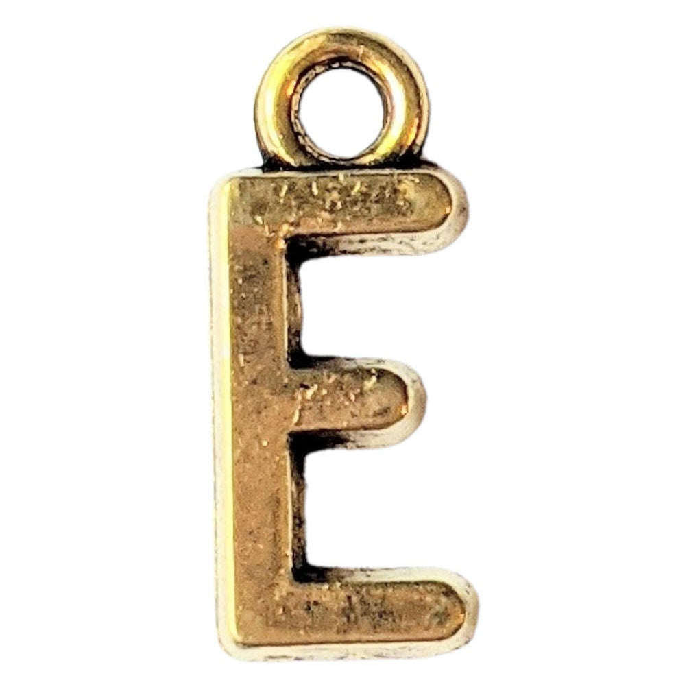 Gold Initial Charm - Letter E