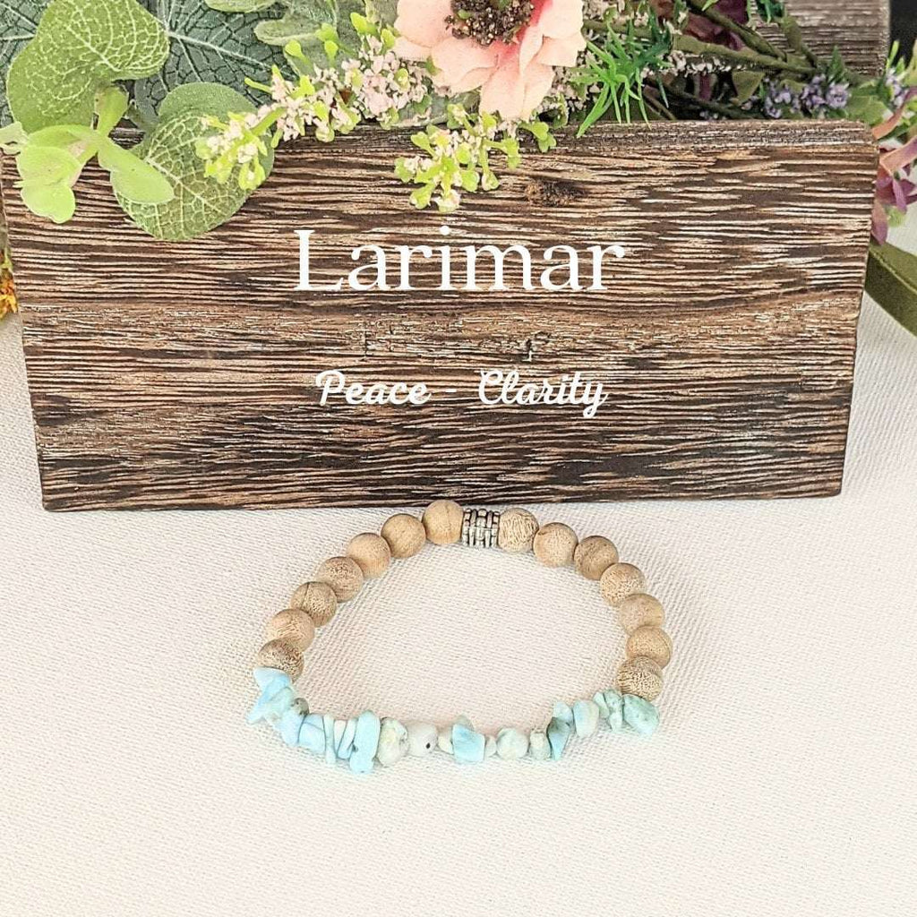 Natural Larimar Gemstone Chip Diffuser Bracelet-Peace & Clarity Bracelet