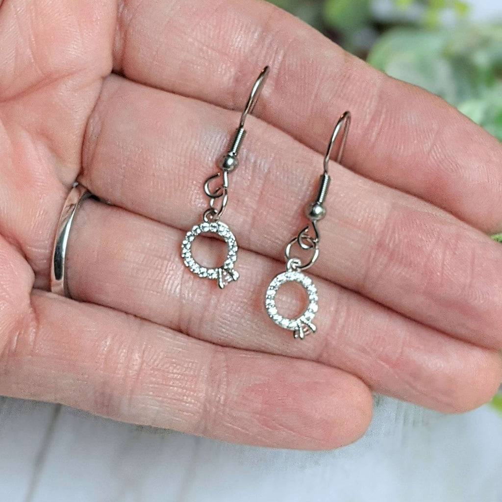 CZ Diamond Engagement Ring Necklace/Earring set