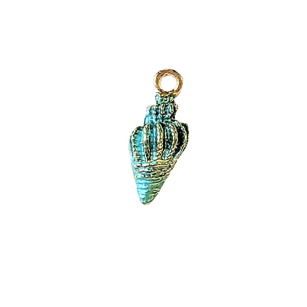 Blue Enamel Conch Seashell Charm