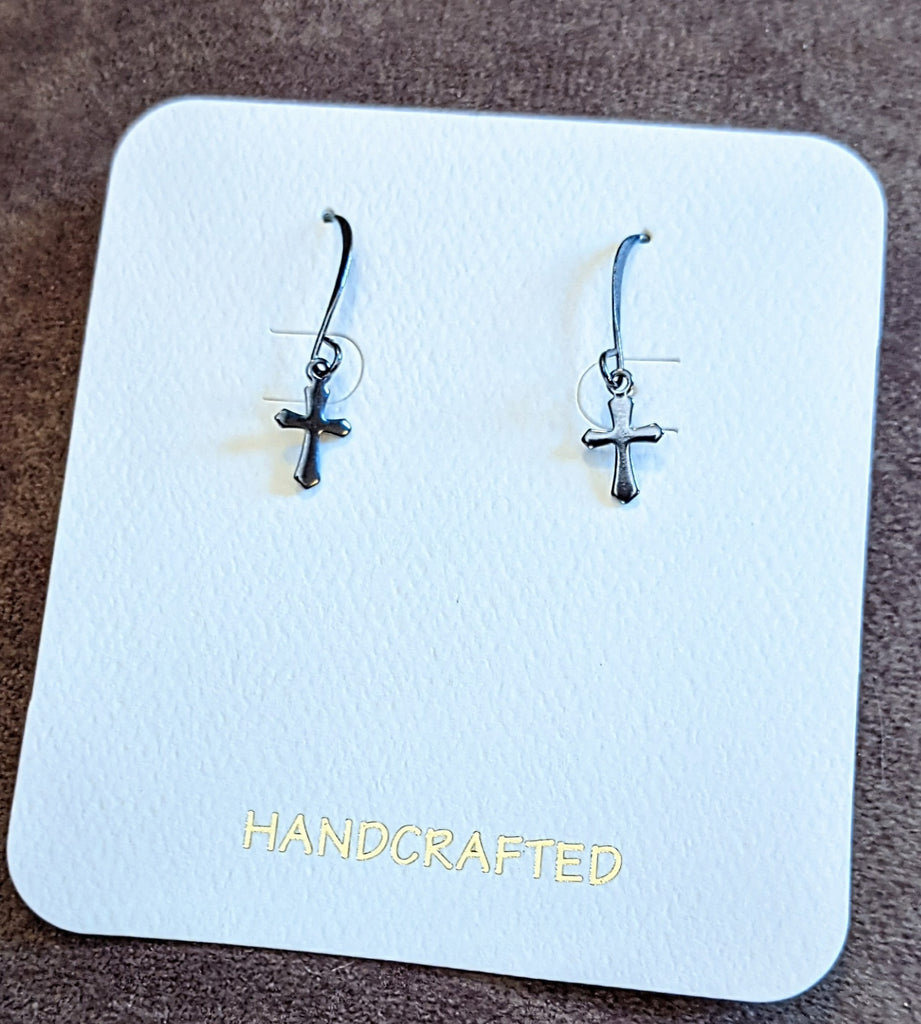 Tiny Cross Earrings - Unisex