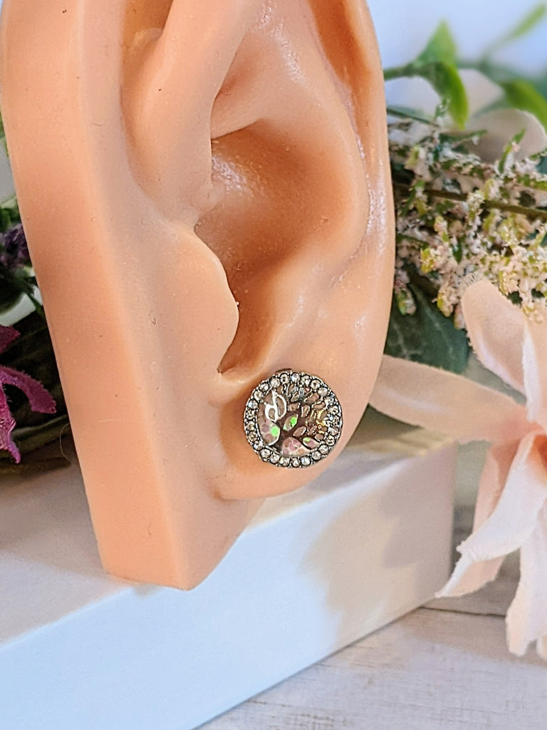 Tree of Life Opal stud earrings