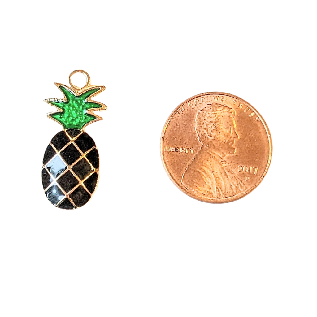 Black Enamel Pineapple Charm
