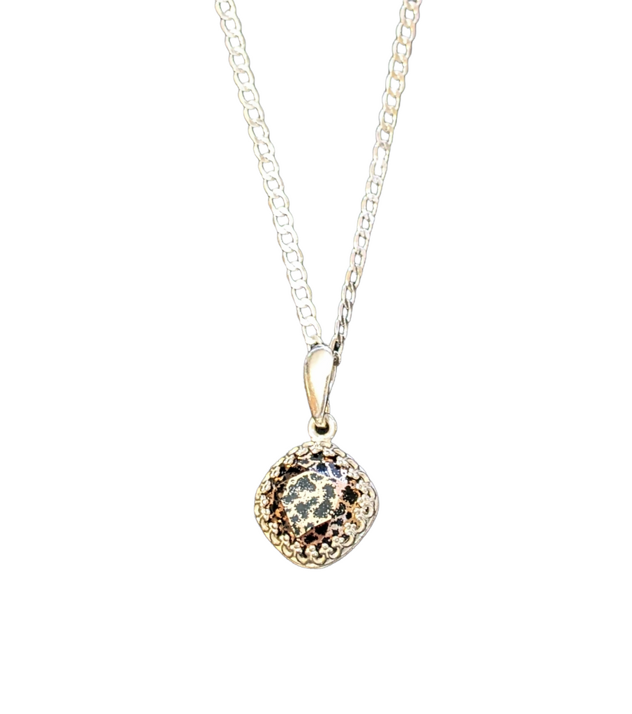 Leopard Print Crystal Pendant charm necklace, 22 inch