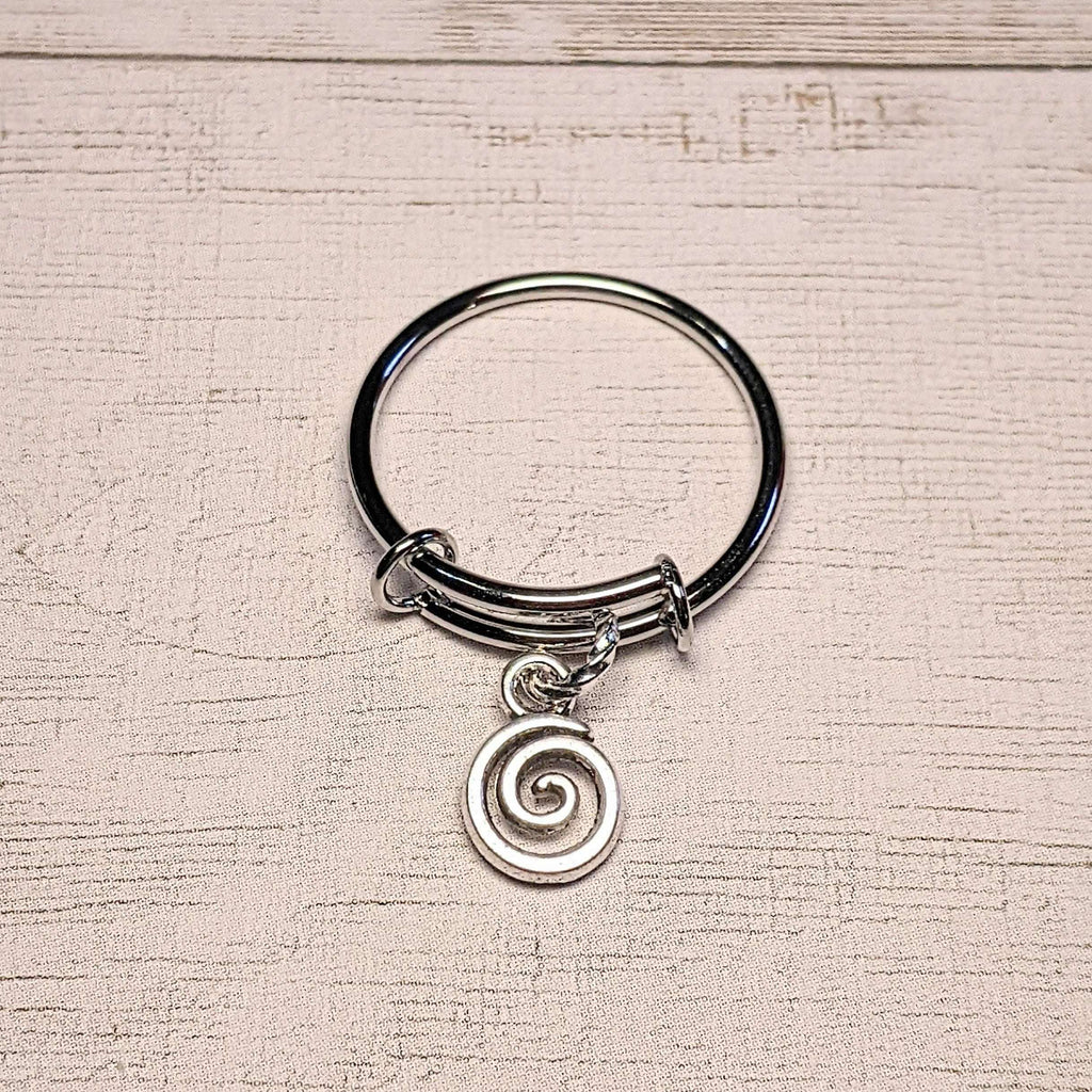 Fancy Swirl Expandable Charm Ring