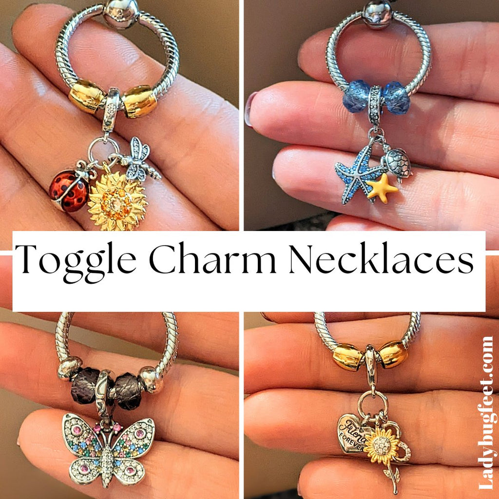Sterling Silver Toggle Charm Necklaces