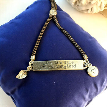 Live the Life You've Imagined Twisted Rope Bolo bracelet