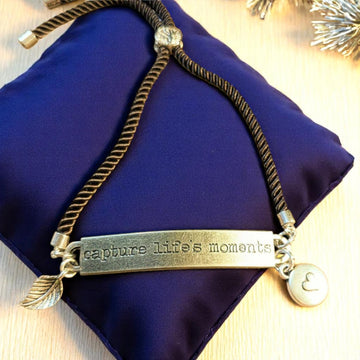 Capture Life's Moments Twisted Rope Bolo Bracelet