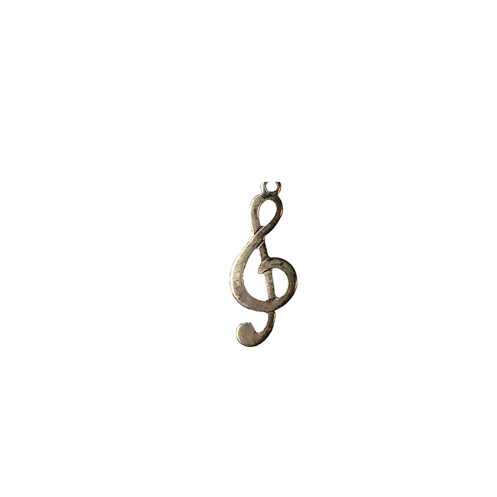 Silver Treble Clef Musical Note Charm