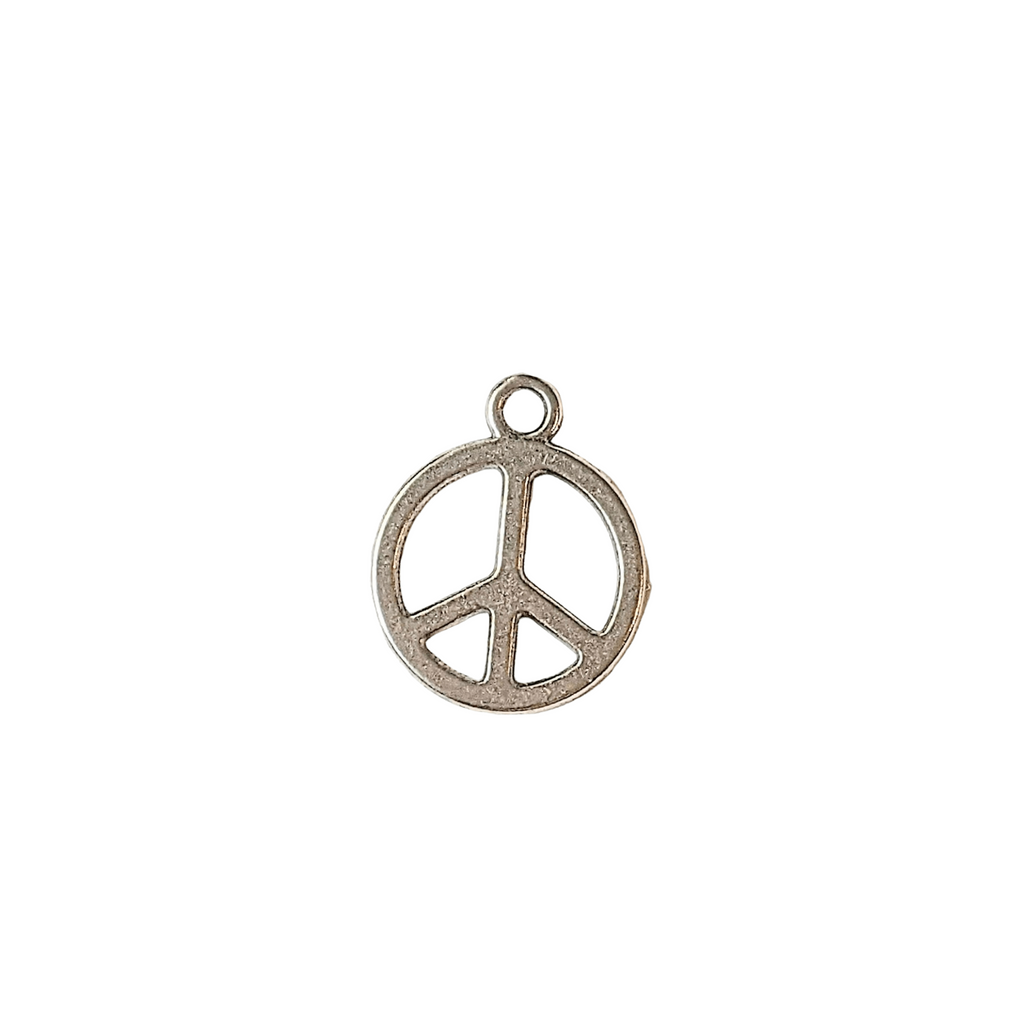 Silver Peace Sign Charm