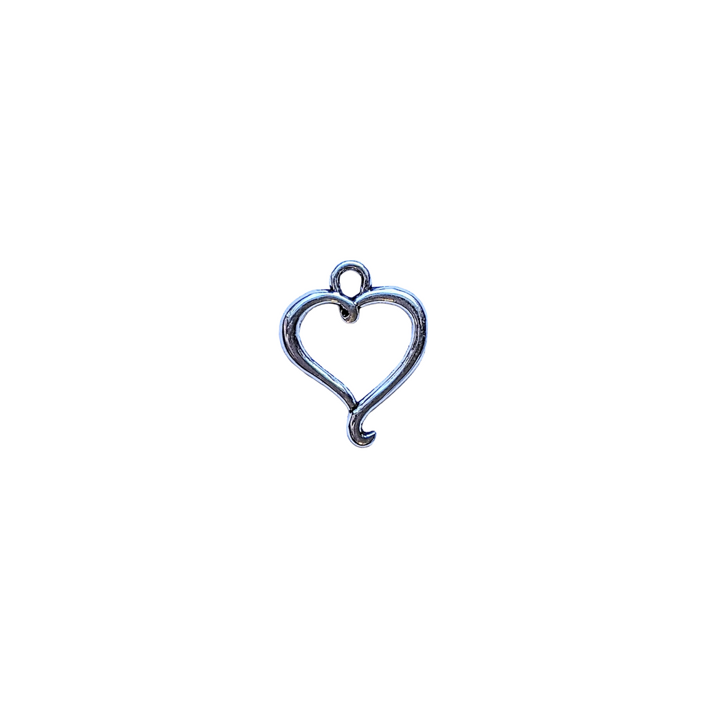 Silver Open Heart Charm