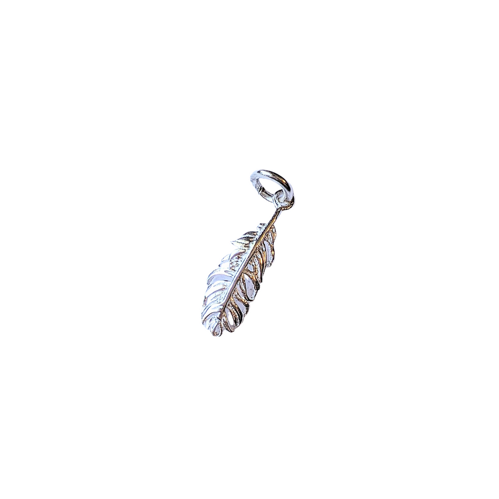 Silver Fancy Feather Charm