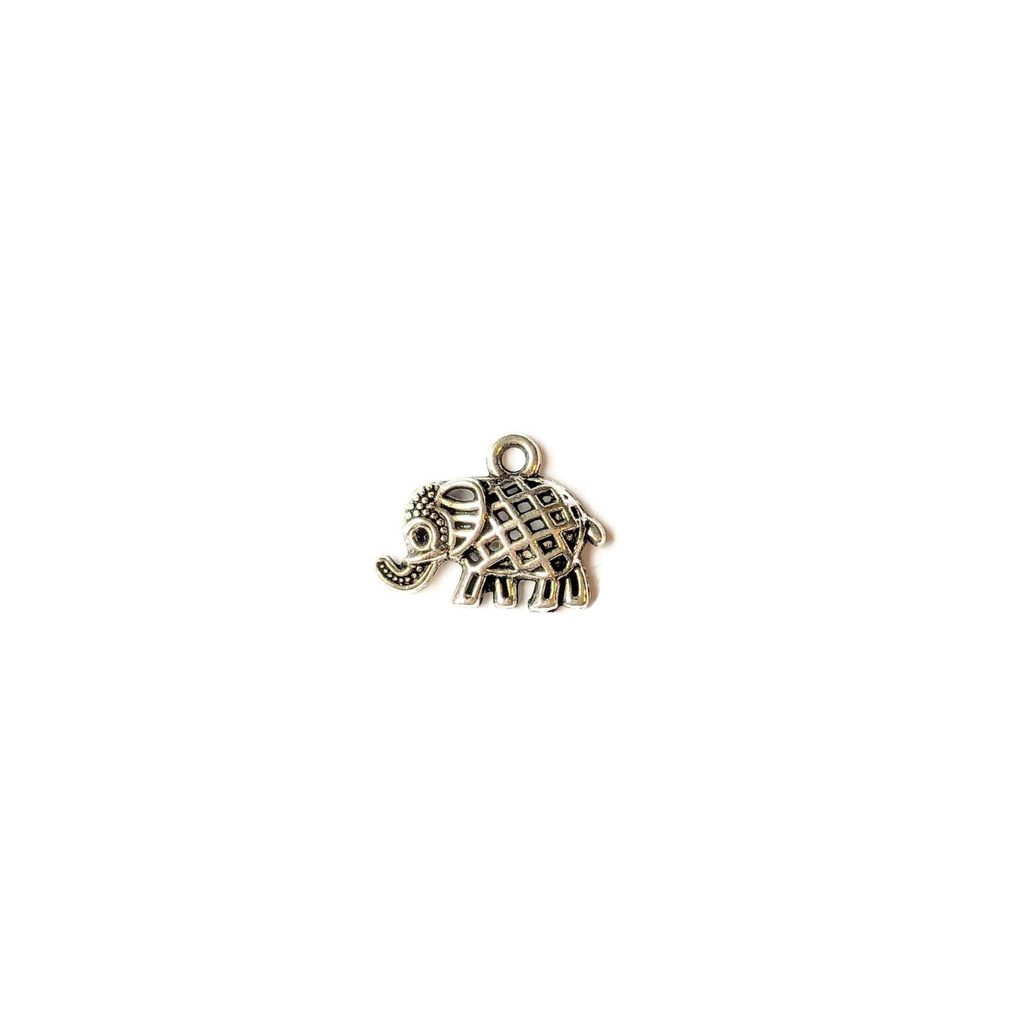 Tiny Silver Ornamental Elephant Charm