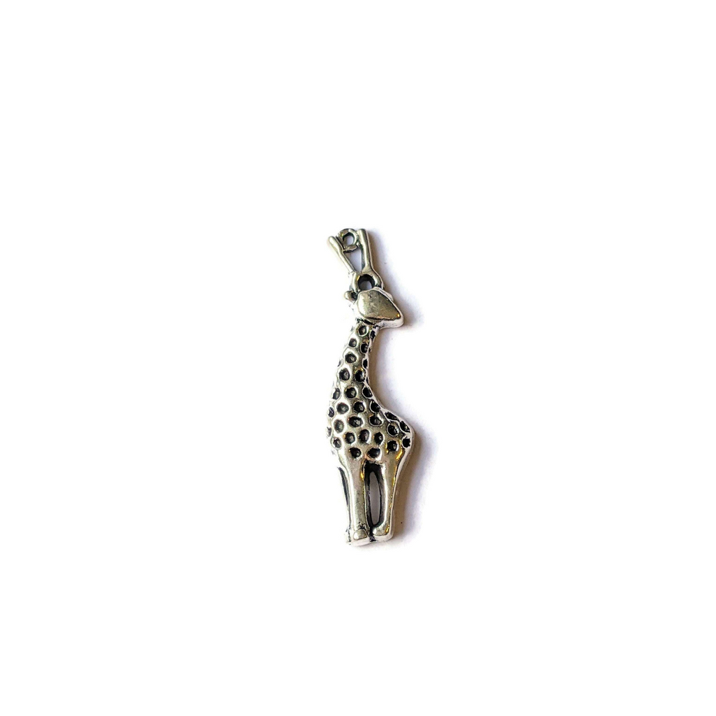 Silver Large Giraffe Charm Pendant