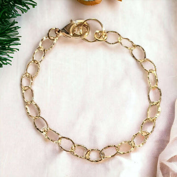 14K Gold Filled Hammered Charm Bracelet Base - D.i.y. - Build Your Charm Bracelet!