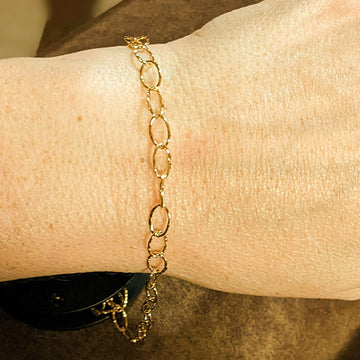 14K Gold Filled Hammered Charm Bracelet Base - D.i.y. - Build Your Charm Bracelet!