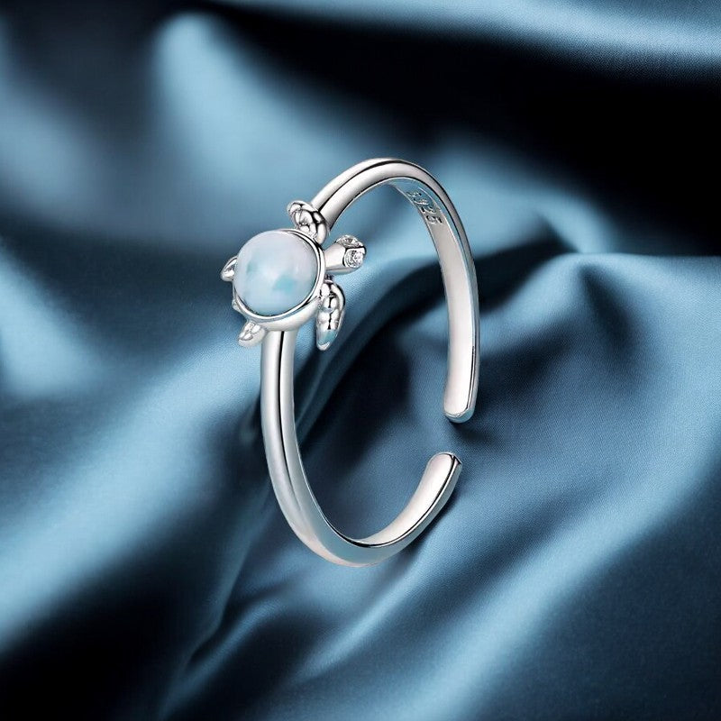 Larimar Sea Turtle Ring