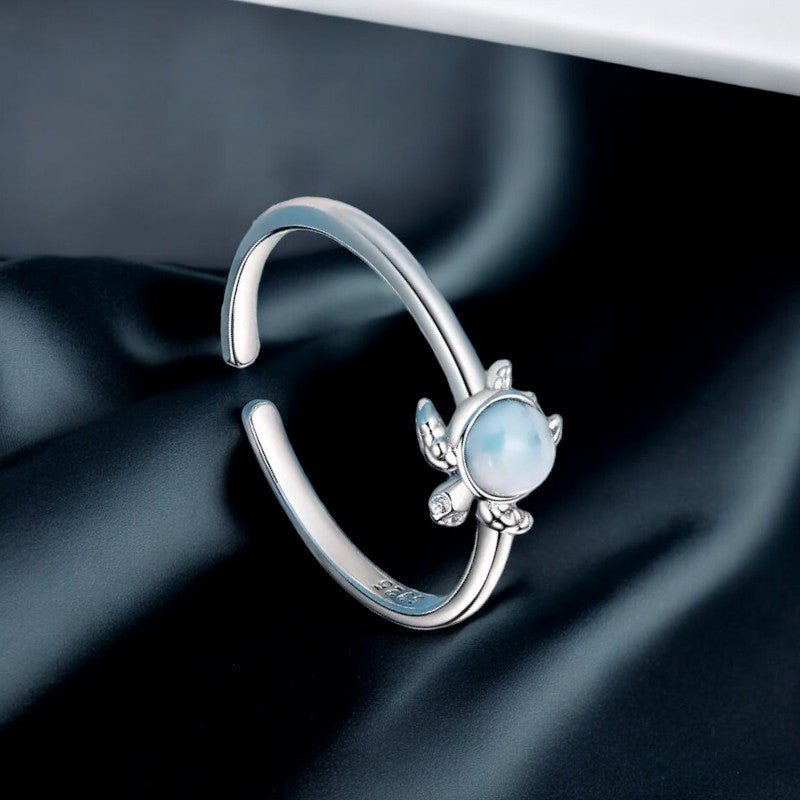 Larimar Sea Turtle Ring