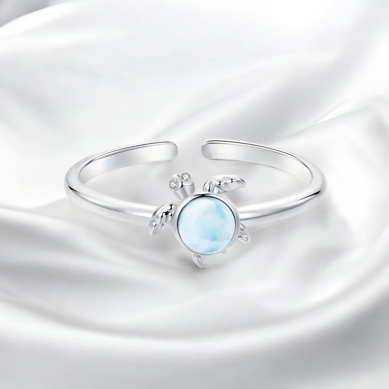 Larimar Sea Turtle Ring