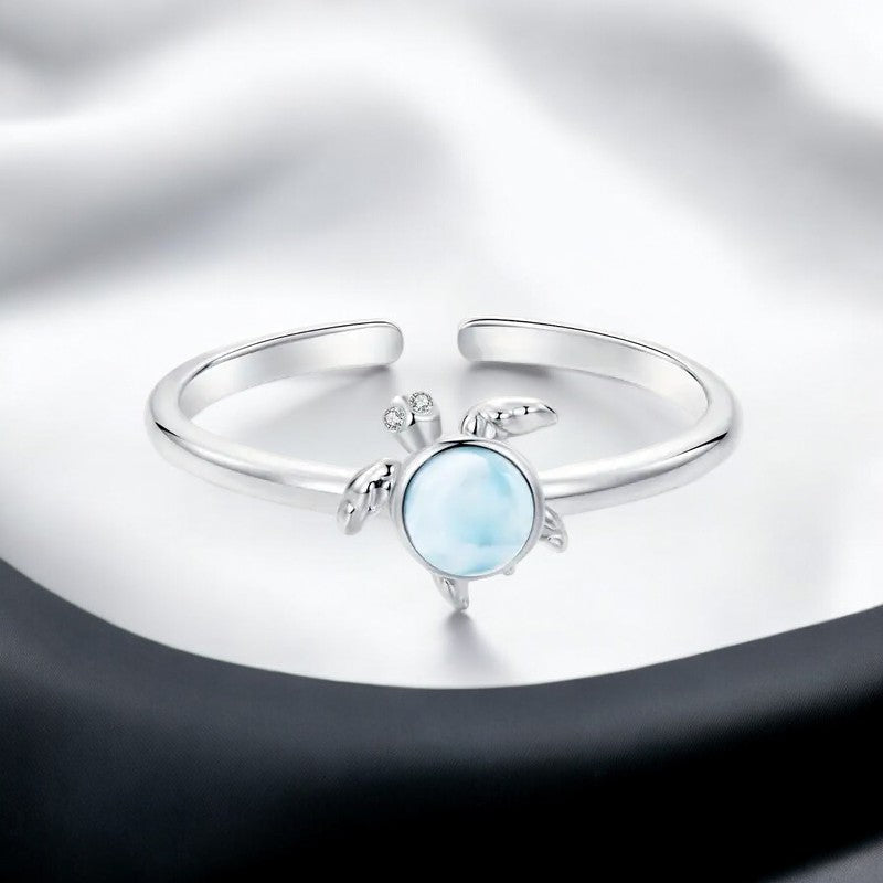 Larimar Sea Turtle Ring