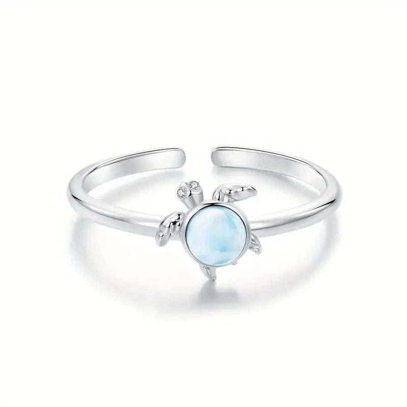 Larimar Sea Turtle Ring