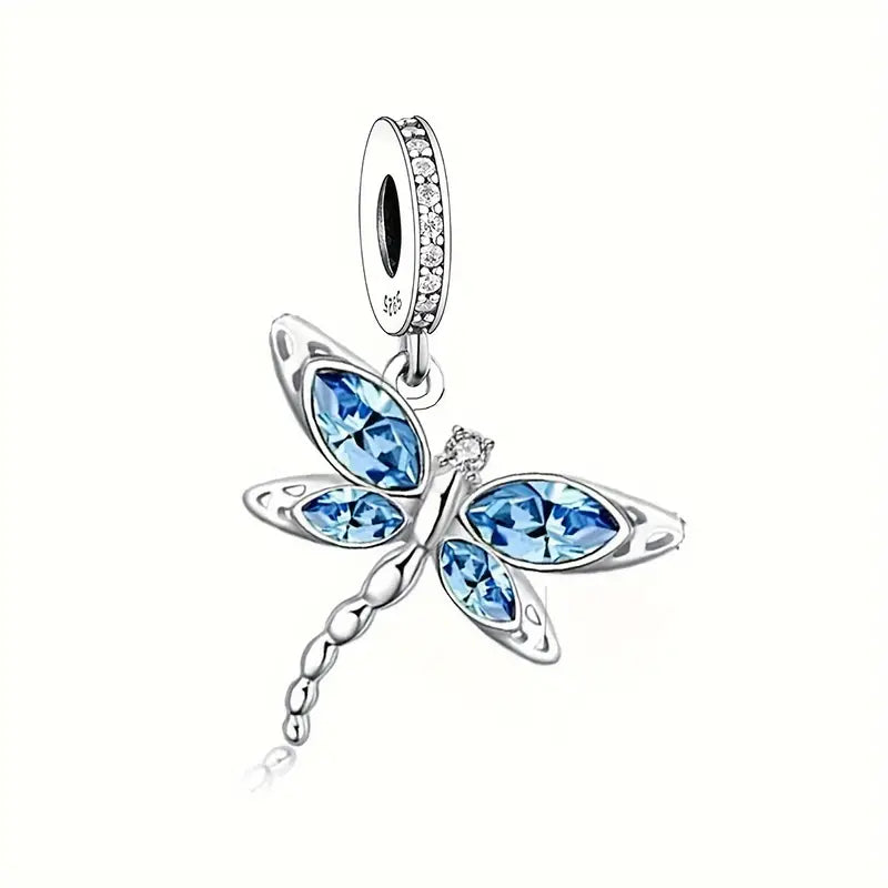 Dragonfly Sterling Silver Toggle Charm Necklace, 20 inches