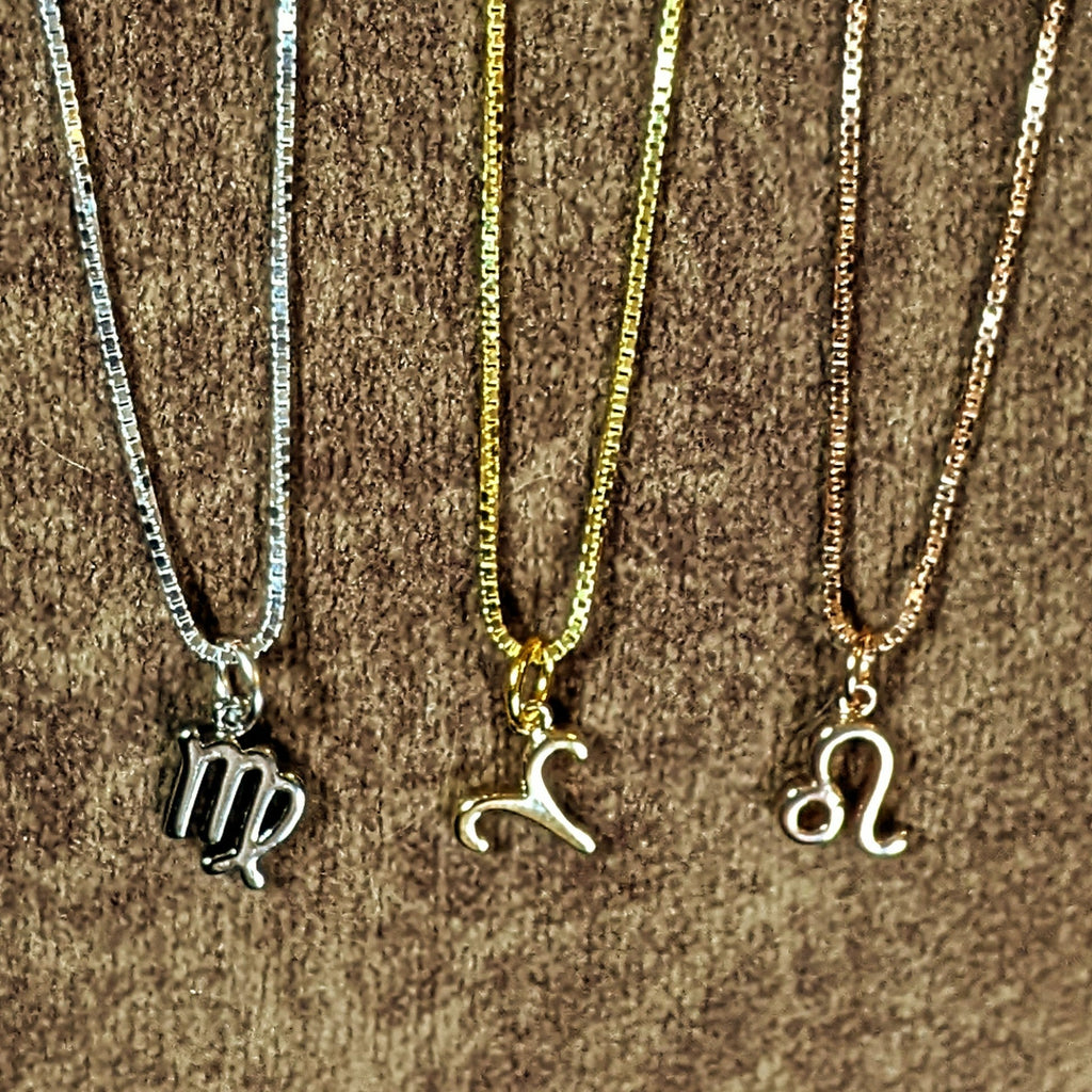 Sterling Silver Zodiac Symbol Necklace - 12 - 24 inches
