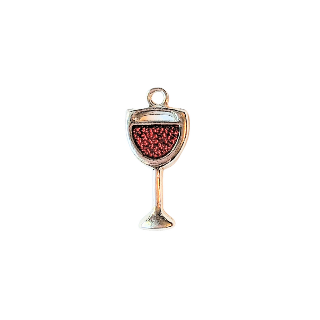 Glass of Red Wine Charm Pendant