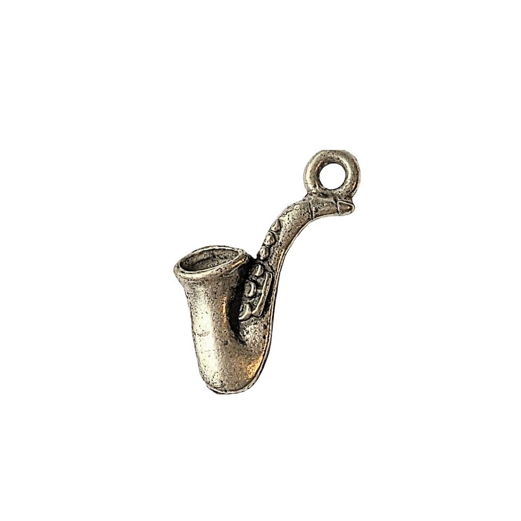 Silver Saxophone Charm