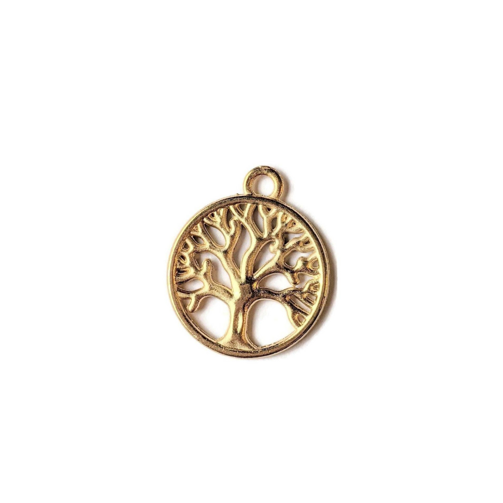 Matte Gold Tree of Life Charm