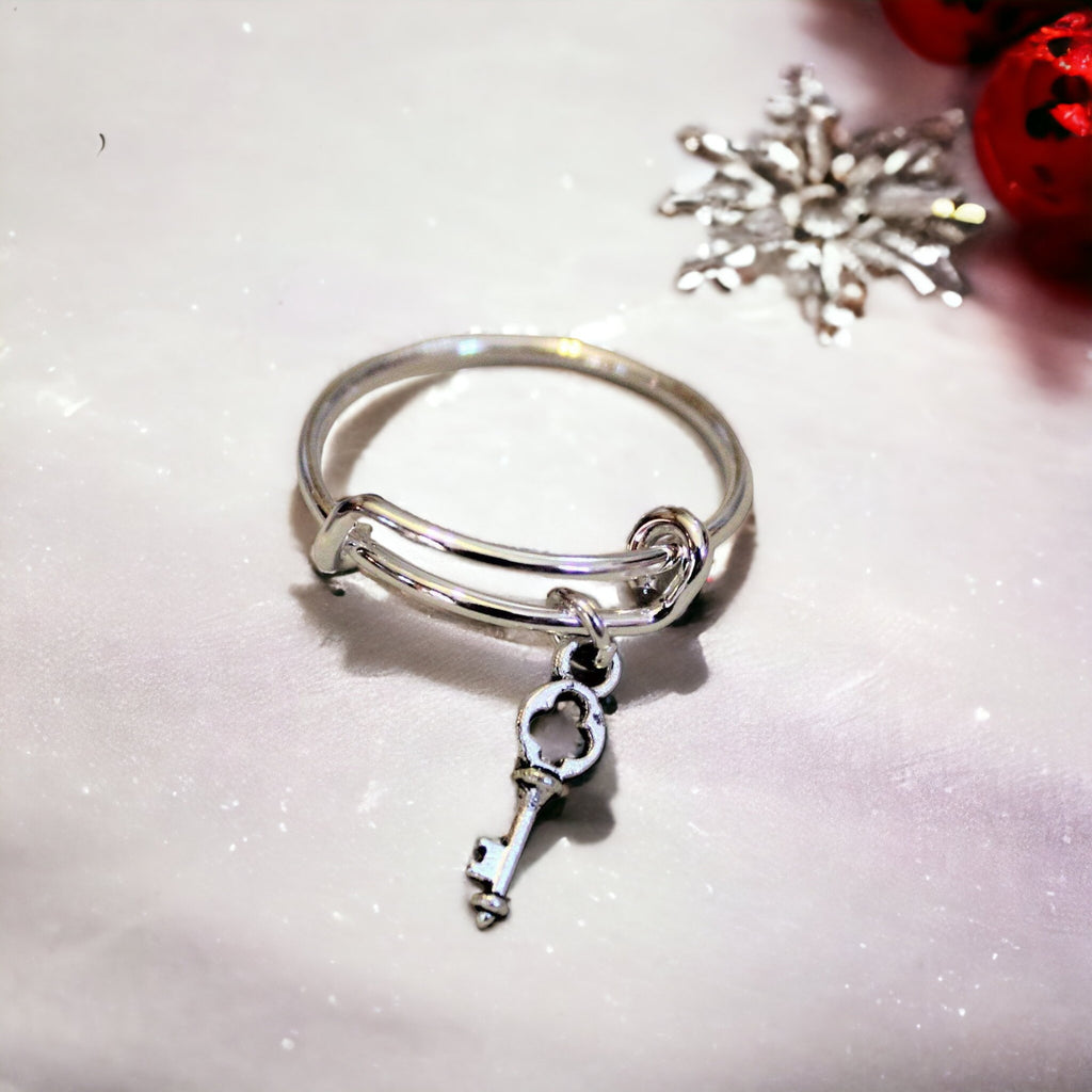 Key to my Heart Expandable Charm Ring