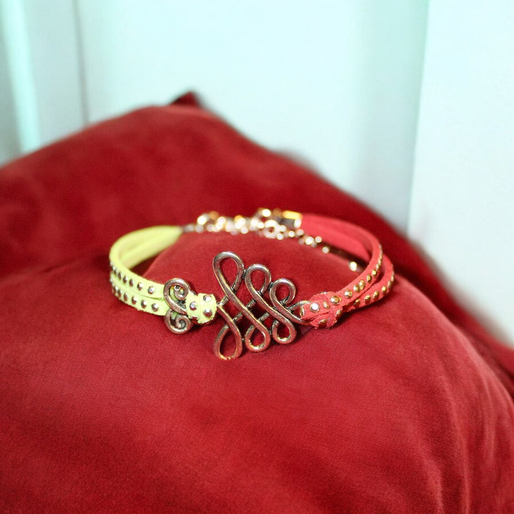 Unalome/Triple Infinity Beaded Suede Bracelet