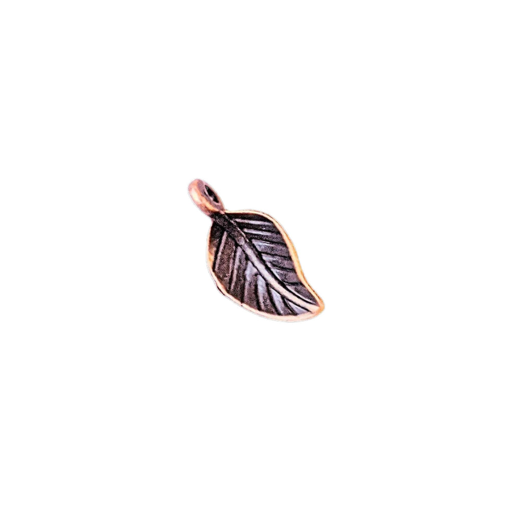 Antique Copper Tiny Leaf Charms