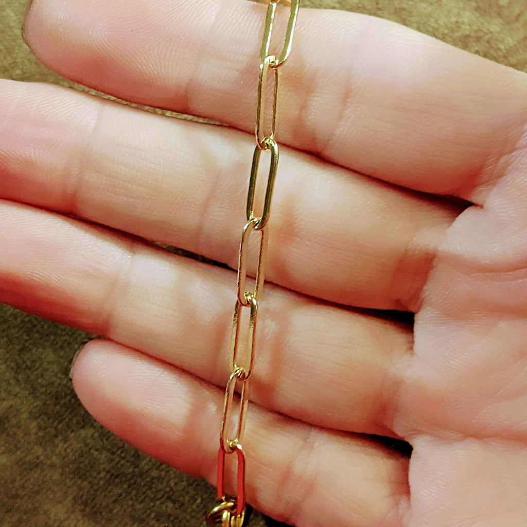 Autumn Leaf Gold Paperclip Chain Bracelet