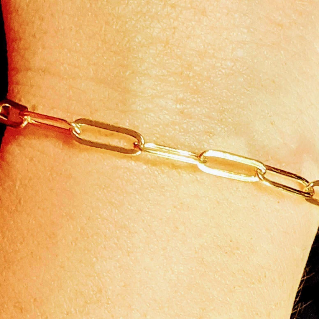 Autumn Leaf Gold Paperclip Chain Bracelet