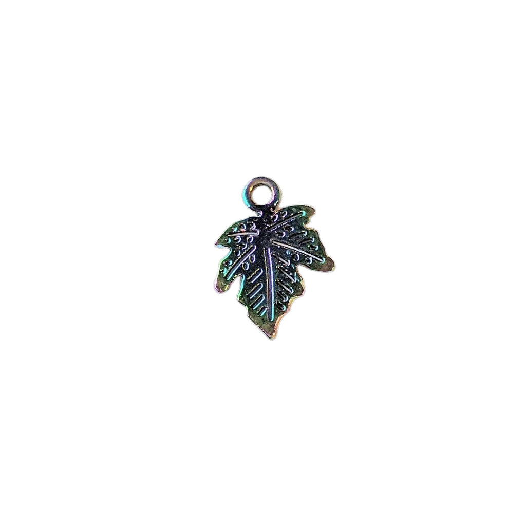 Black Electroplated Maple Leaf Charm