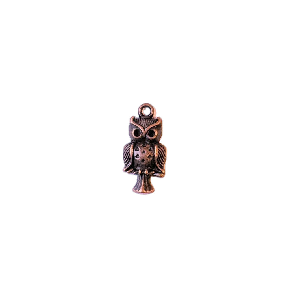 Antique Copper Tiny Owl Charms