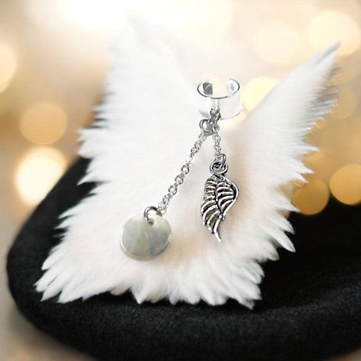 Angel Wing ear cuff, Silver