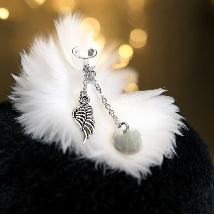 Angel Wing ear cuff, Silver