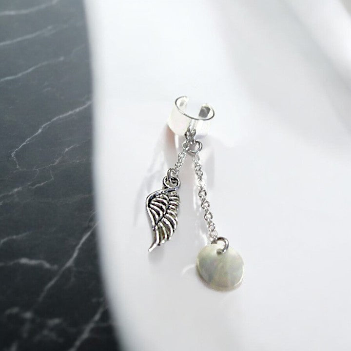 Angel Wing ear cuff, Silver